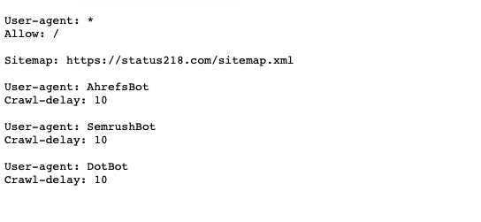An example robots.txt file