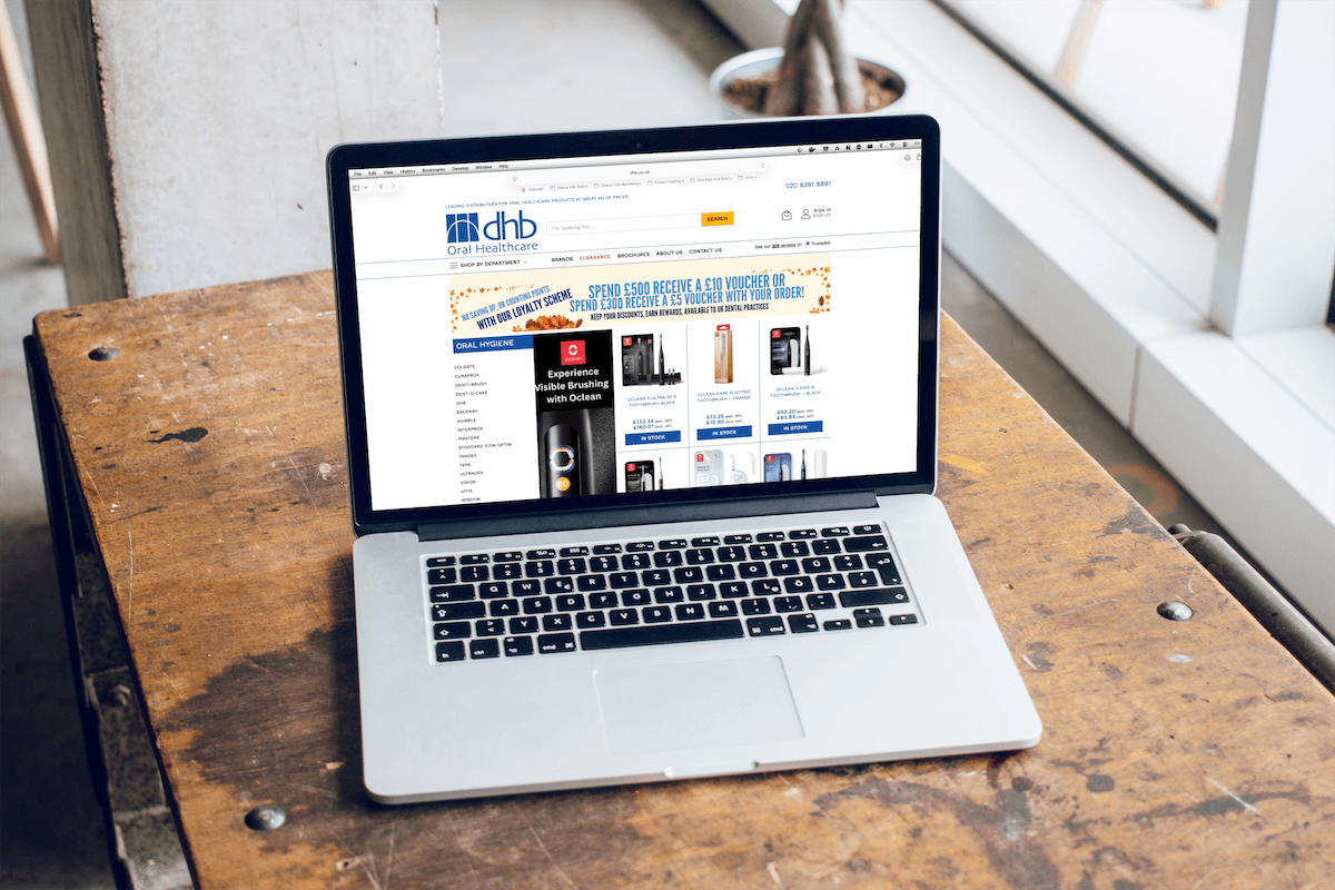 An image of the Website redesign work for DHB Dental