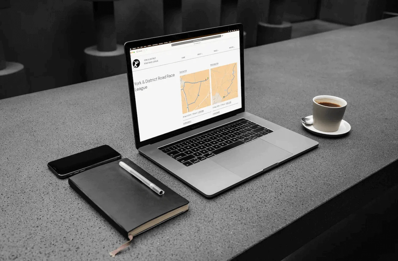 An image of the New Wordpress website work for York & District Road Race League